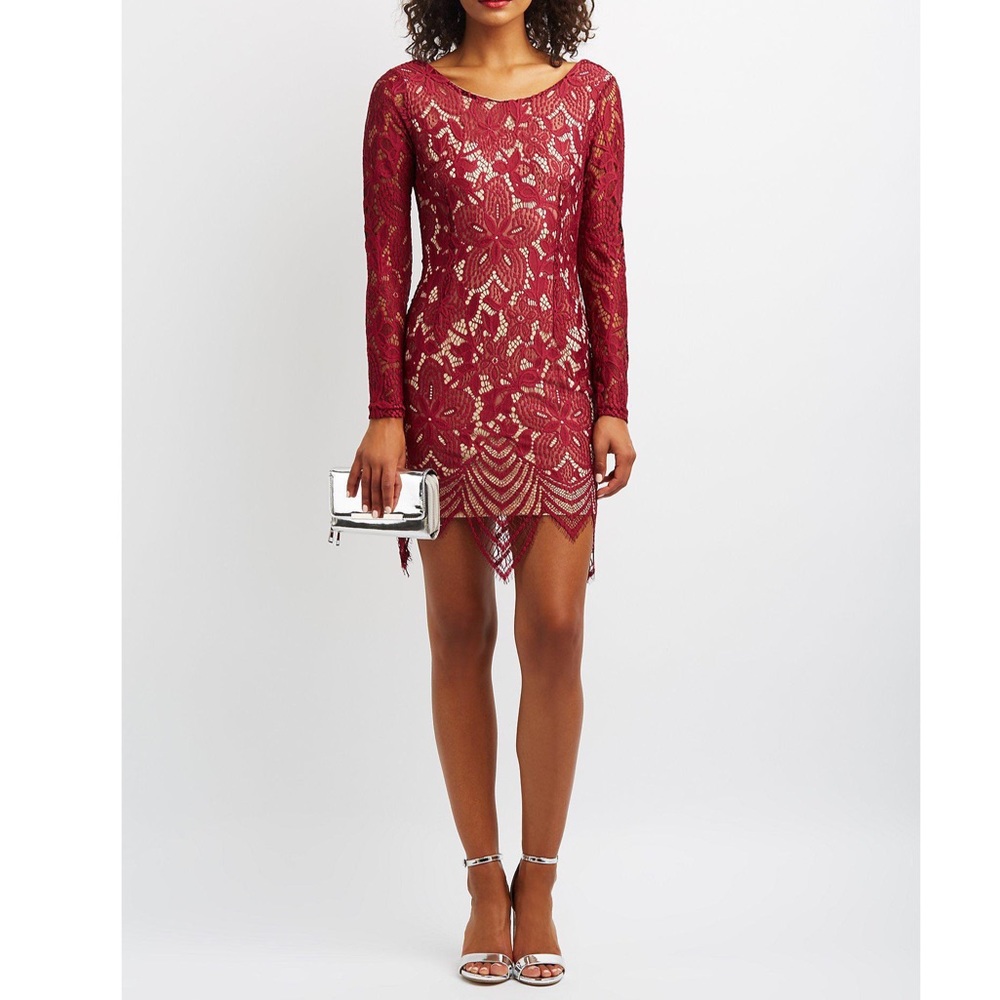 Red lace dress